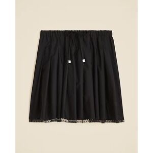 J.Crew Pleated tie-waist mini skirt‎ Black XL NWT